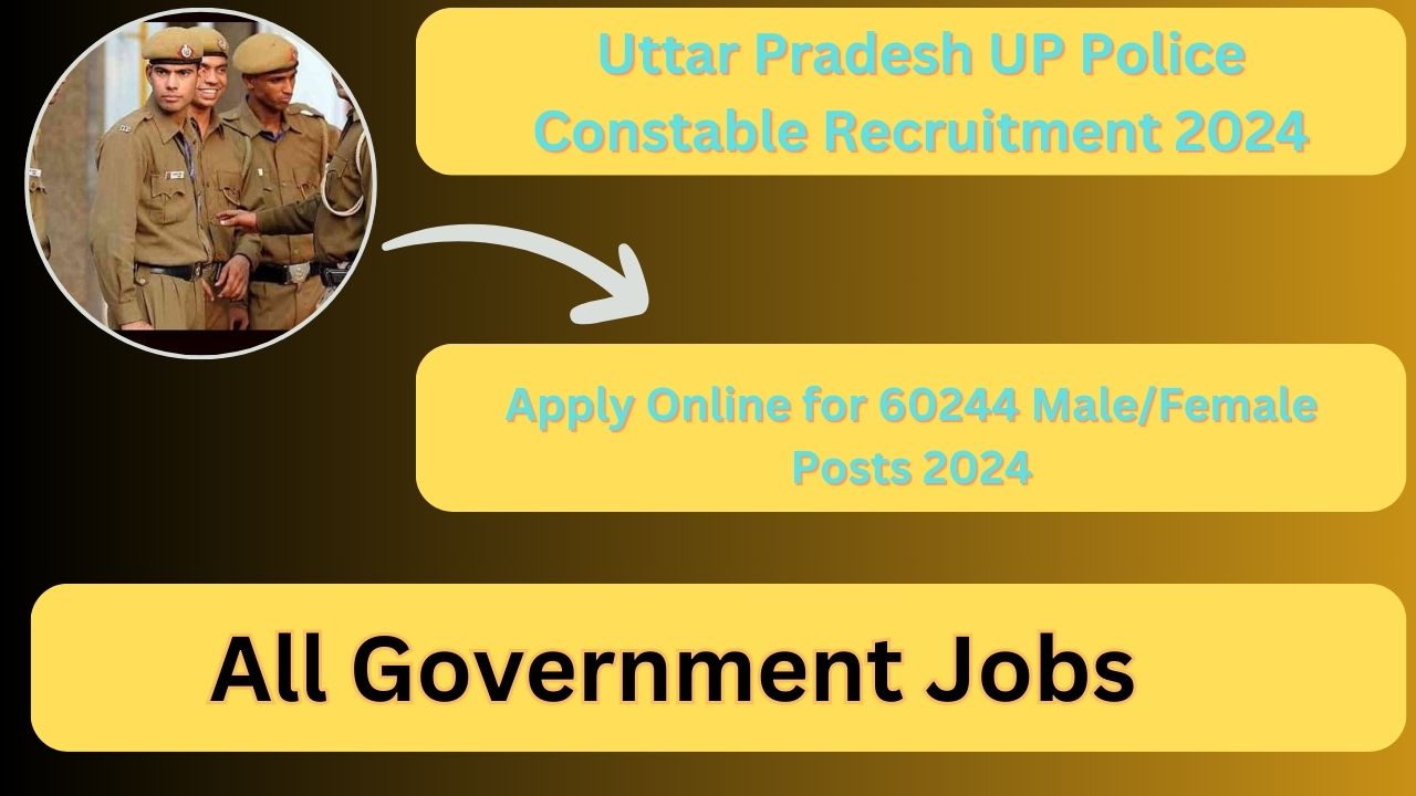 All Government Jobs: Uttar Pradesh UP Police Constable Recruitment 2024 Apply Online for 60244 Male/Female Posts 2024