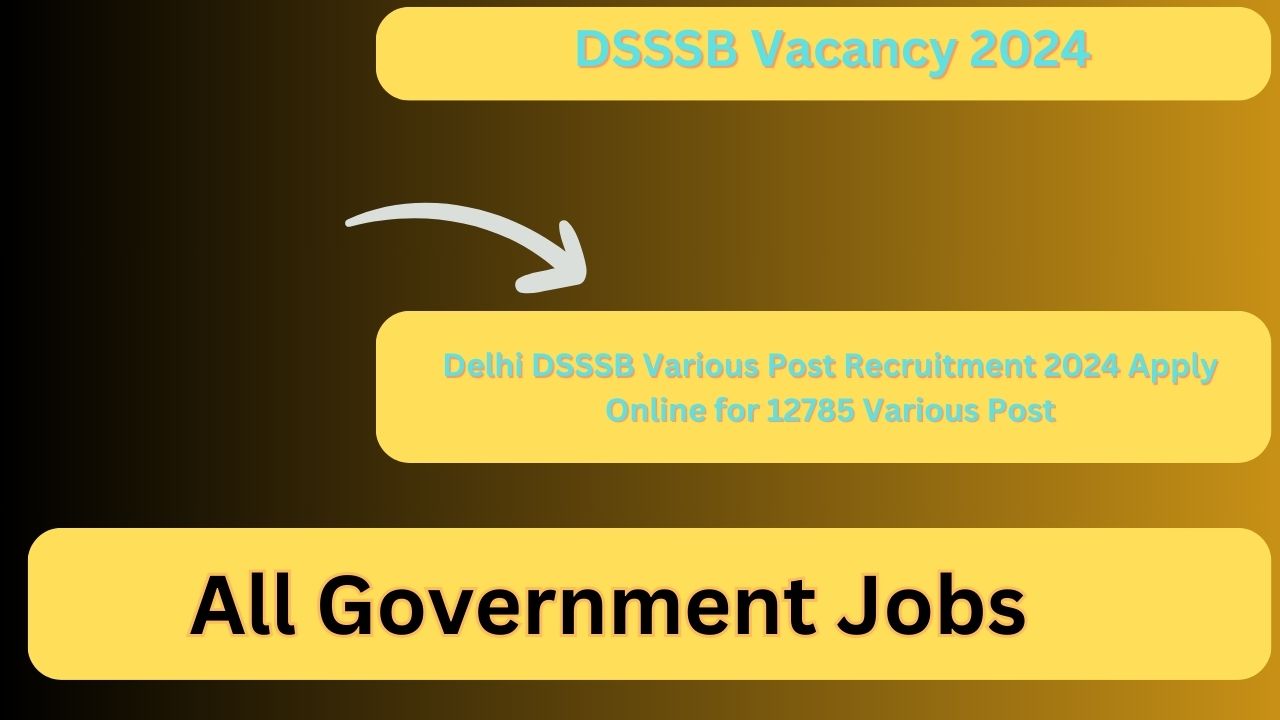 DSSSB Vacancy 2024 Delhi DSSSB Various Post Recruitment 2024 Apply Online for 12785 Various Post