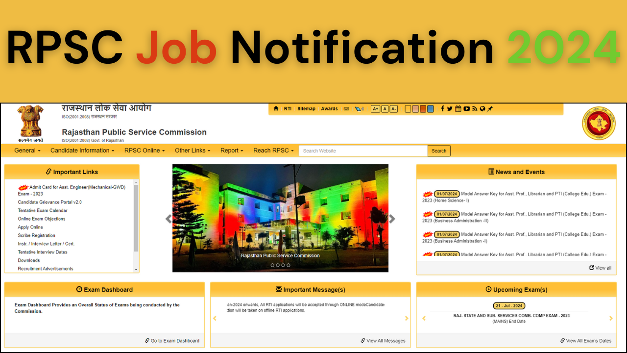 RPSC Job Notification 2024: 73 Assistant Warden Vacancies, Apply Online - Free job alert